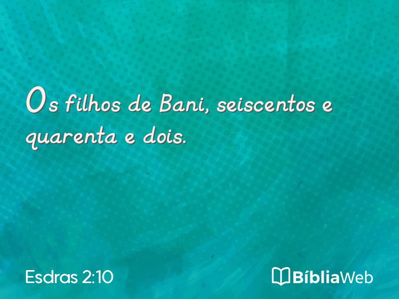 Esdras 2:10 em imagem para compartilhar