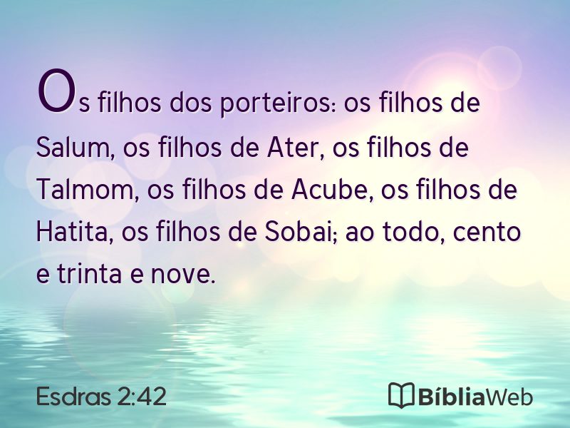 Esdras 2:42 em imagem para compartilhar