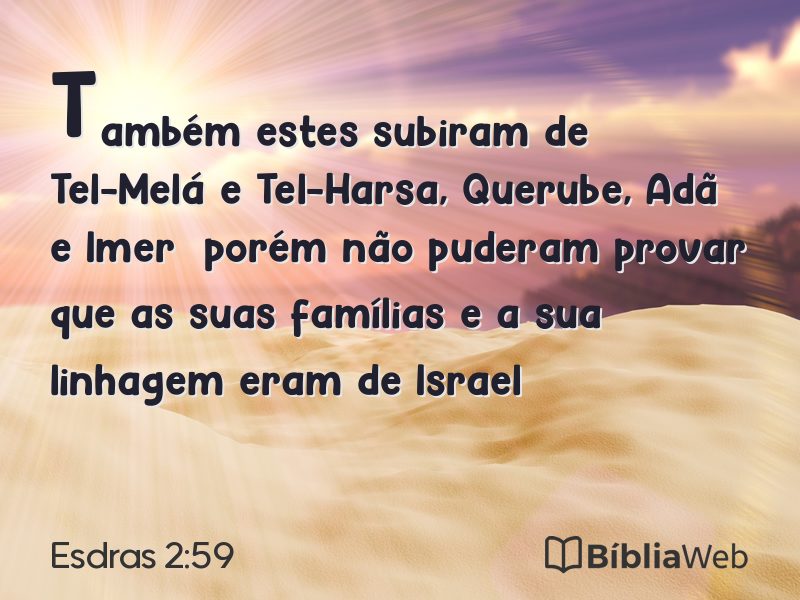 Esdras 2:59 em imagem para compartilhar