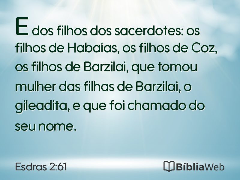 Esdras 2:61 em imagem para compartilhar