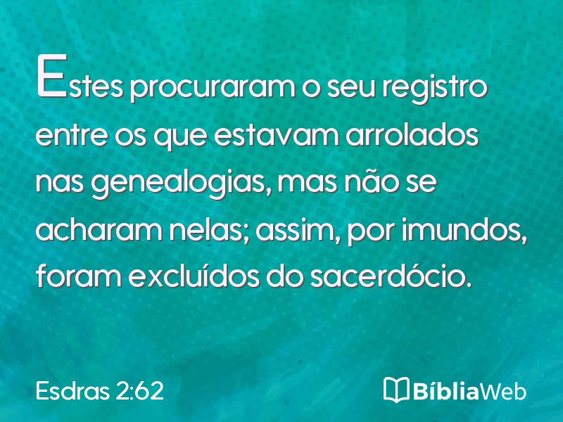 Esdras 2:62 em imagem para compartilhar