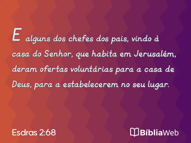 Esdras 2:68 em imagem para compartilhar