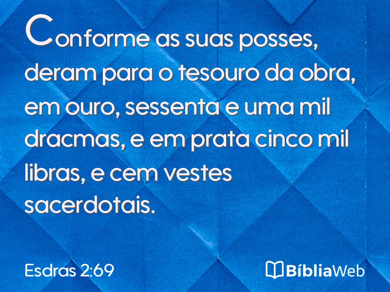 Esdras 2:69 em imagem para compartilhar