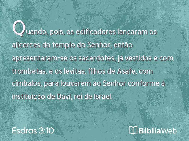 Esdras 3:10 em imagem para compartilhar