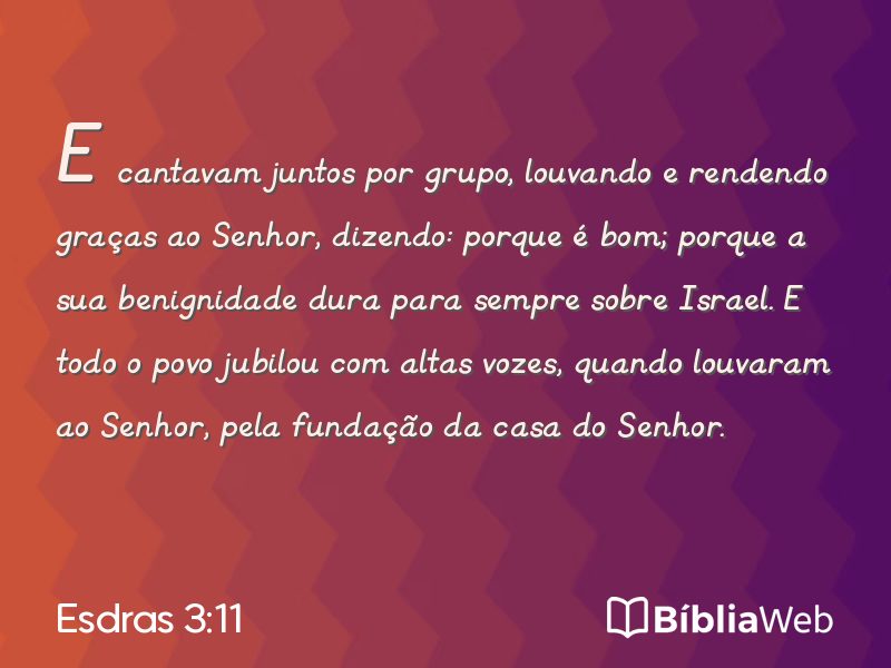 Esdras 3:11 em imagem para compartilhar