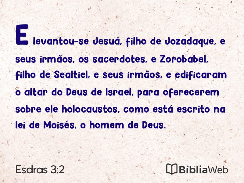 Esdras 3:2 em imagem para compartilhar