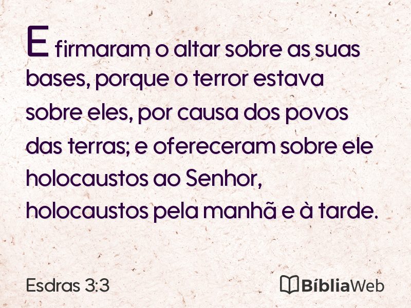Esdras 3:3 em imagem para compartilhar