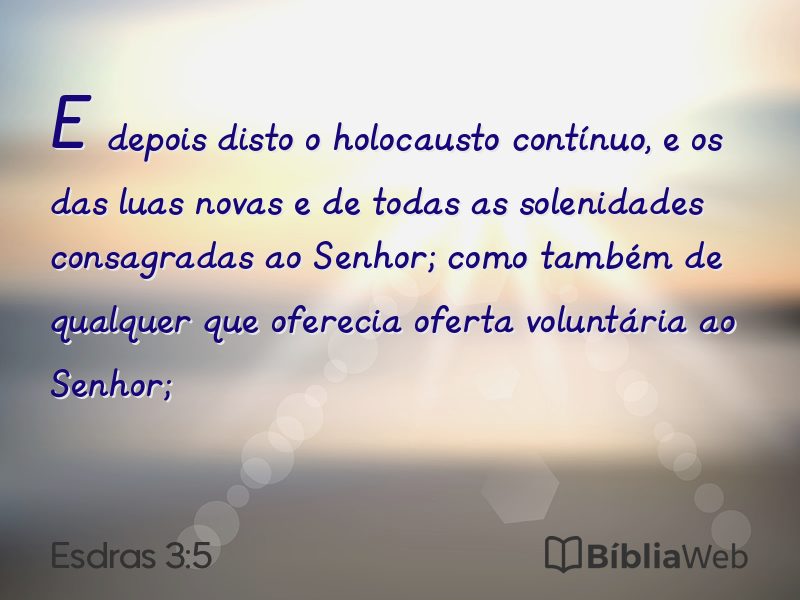 Esdras 3:5 em imagem para compartilhar