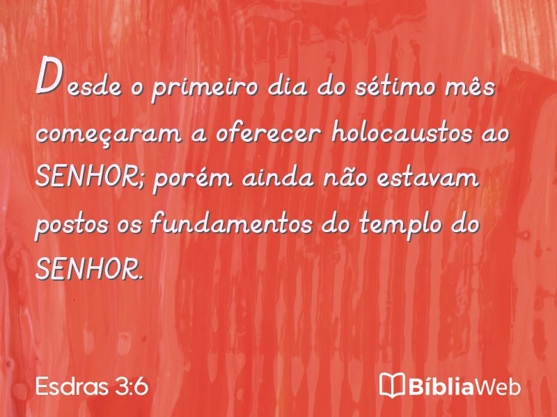 Esdras 3:6 em imagem para compartilhar