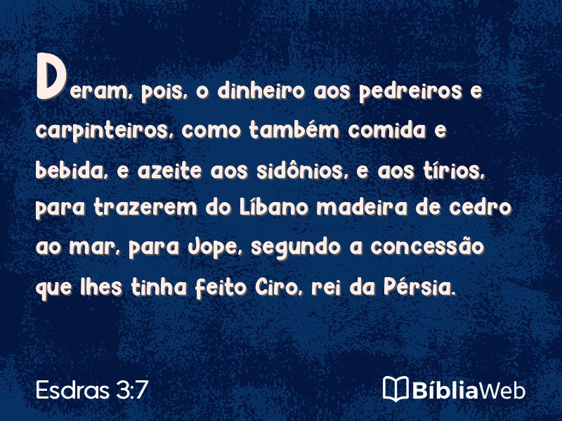 Esdras 3:7 em imagem para compartilhar