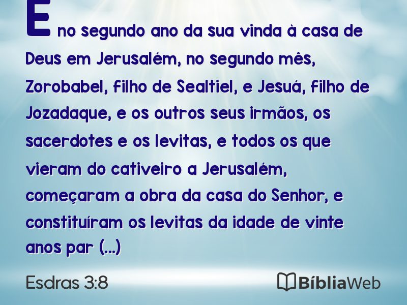 Esdras 3:8 em imagem para compartilhar