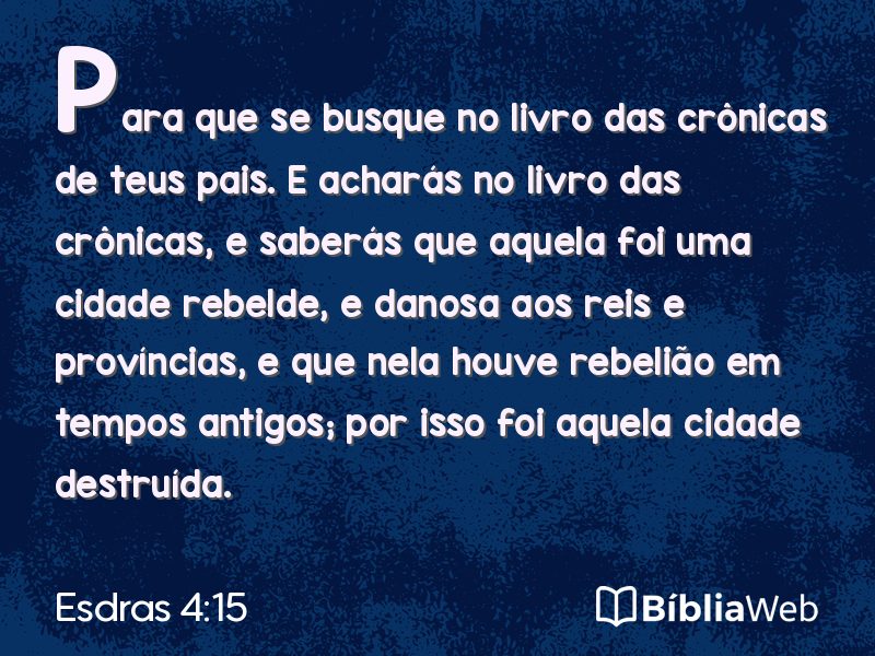 Esdras 4:15 em imagem para compartilhar