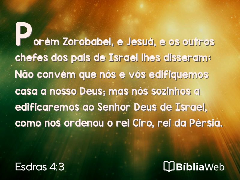 Esdras 4:3 em imagem para compartilhar