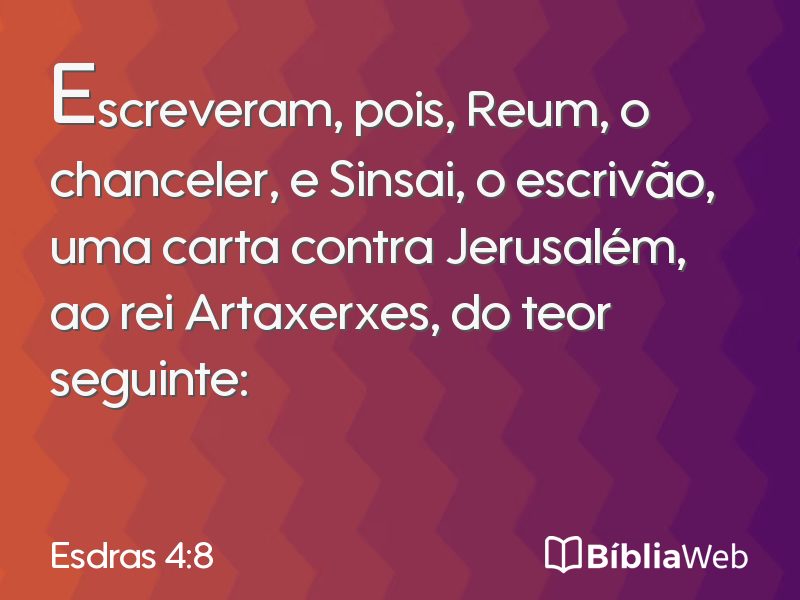 Esdras 4:8 em imagem para compartilhar