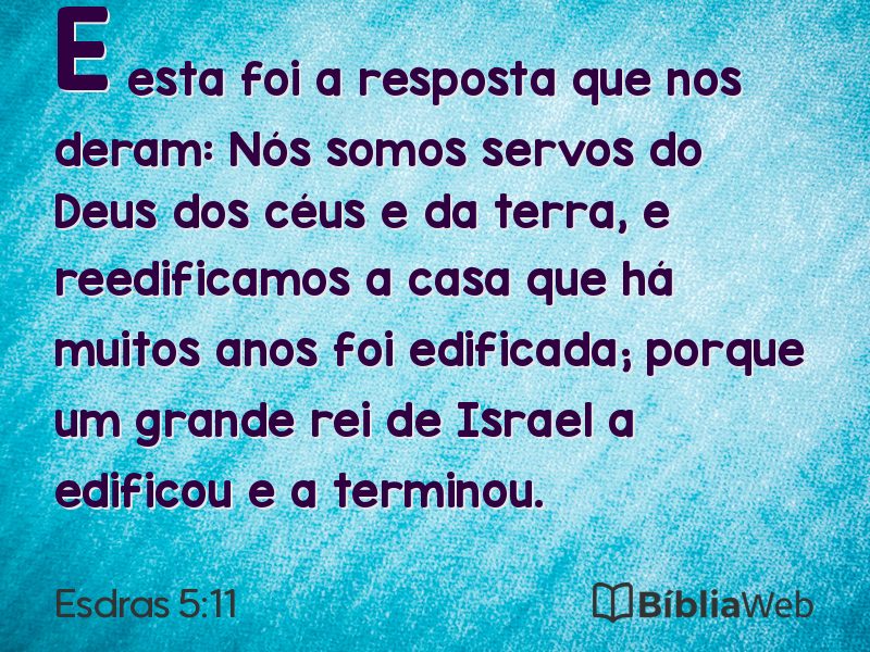 Esdras 5:11 em imagem para compartilhar