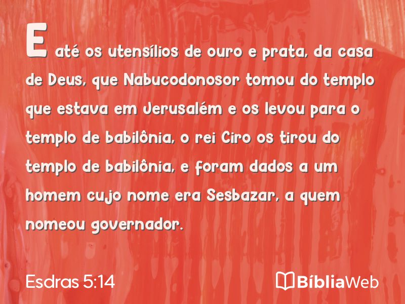 Esdras 5:14 em imagem para compartilhar