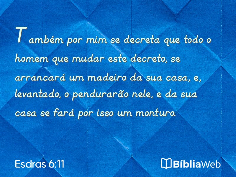 Esdras 6:11 em imagem para compartilhar
