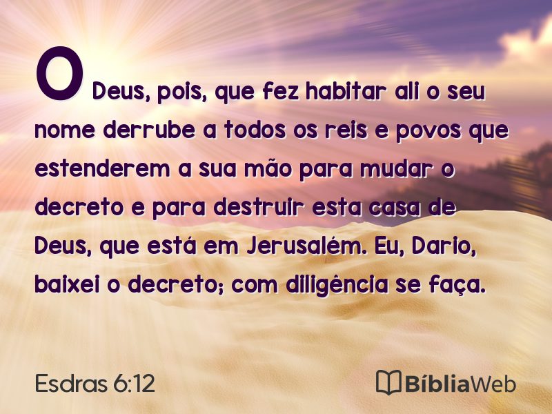Esdras 6:12 em imagem para compartilhar