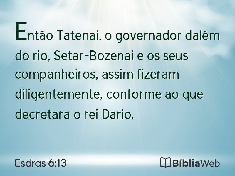 Esdras 6:13 em imagem para compartilhar