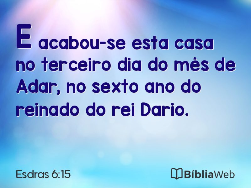 Esdras 6:15 em imagem para compartilhar