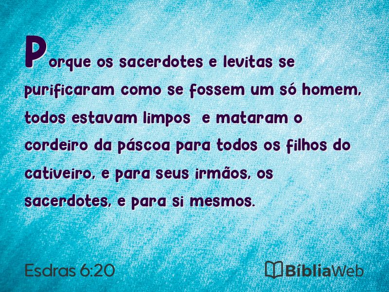 Esdras 6:20 em imagem para compartilhar