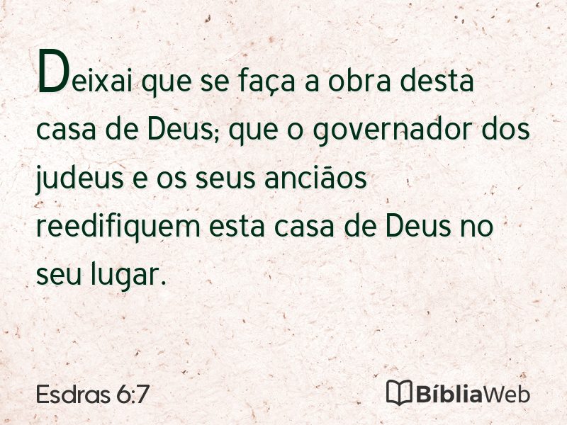 Esdras 6:7 em imagem para compartilhar