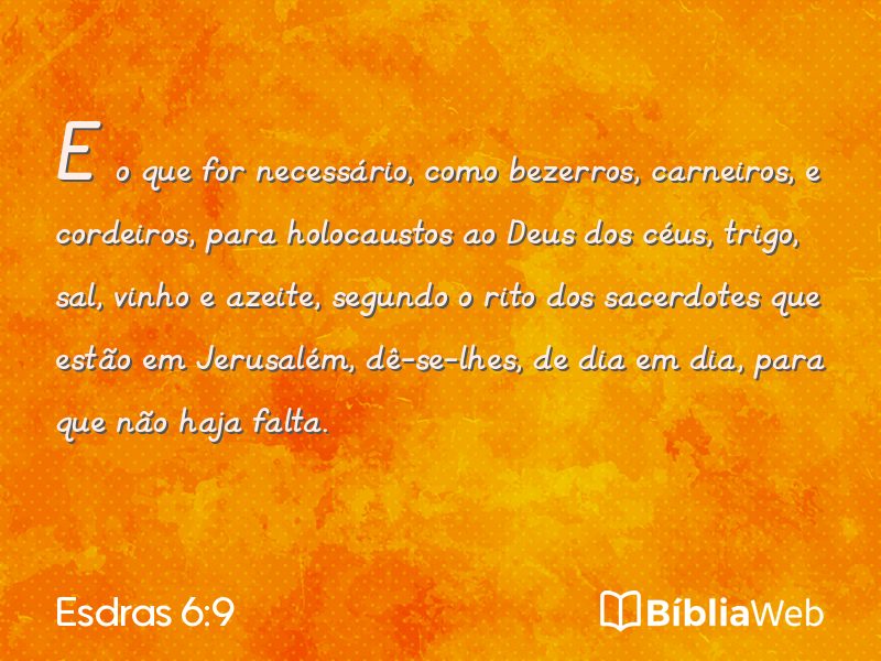 Esdras 6:9 em imagem para compartilhar