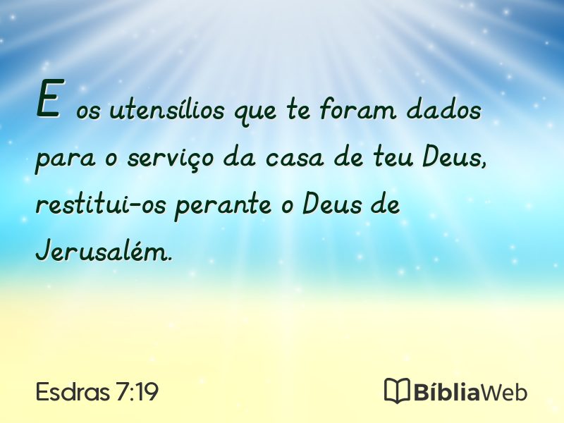 Esdras 7:19 em imagem para compartilhar