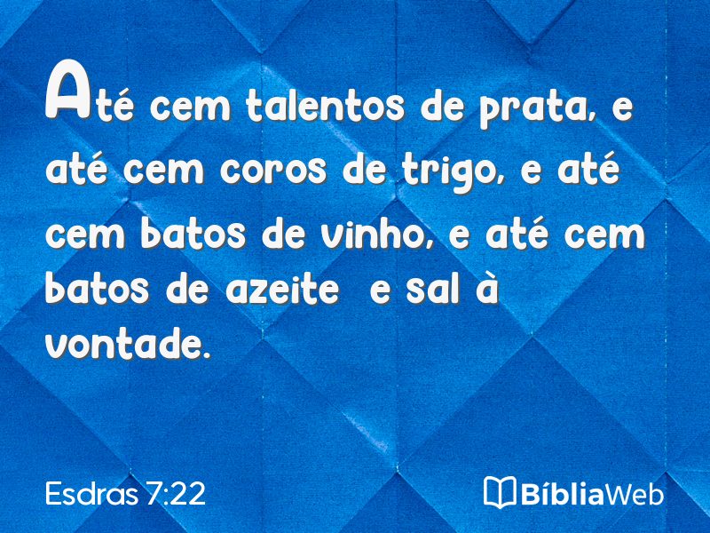 Esdras 7:22 em imagem para compartilhar