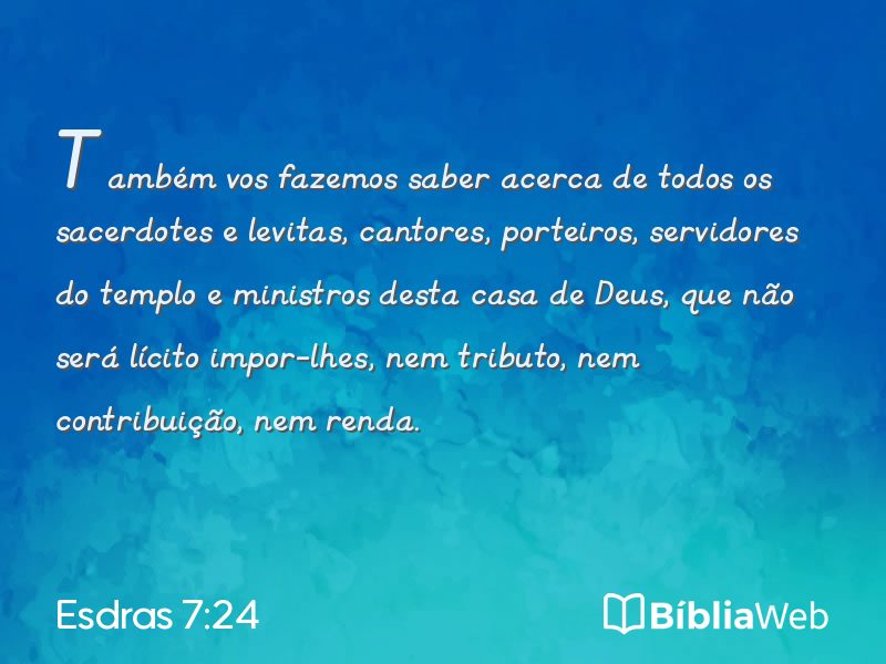 Esdras 7:24 em imagem para compartilhar