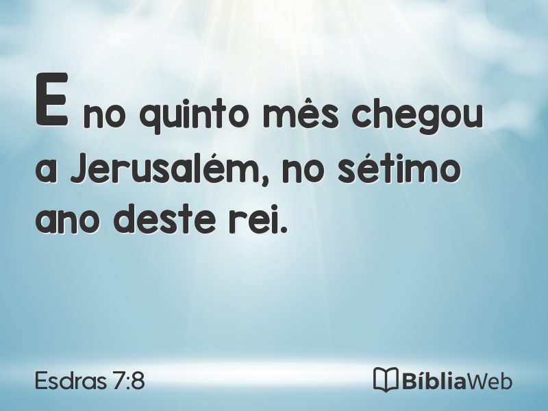 Esdras 7:8 em imagem para compartilhar