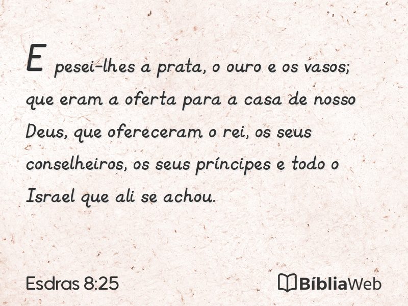 Esdras 8:25 em imagem para compartilhar