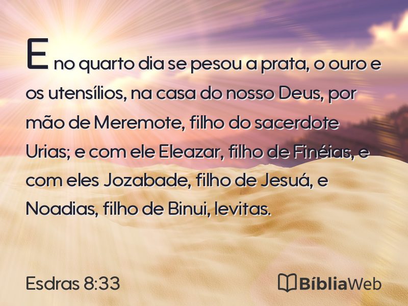 Esdras 8:33 em imagem para compartilhar