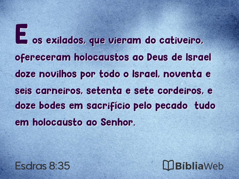 Esdras 8:35 em imagem para compartilhar