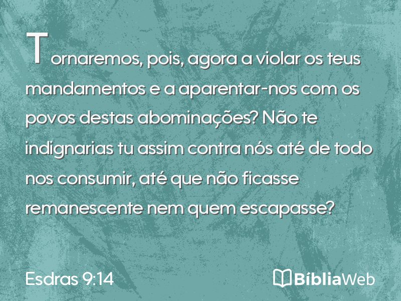 Esdras 9:14 em imagem para compartilhar