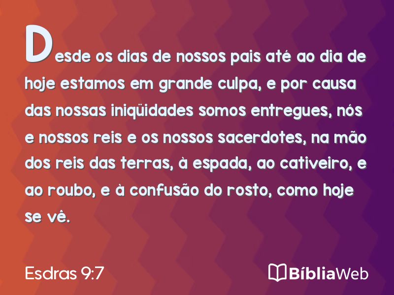 Esdras 9:7 em imagem para compartilhar