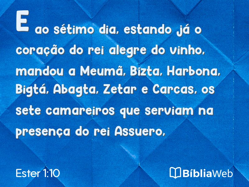 Ester 1:10 em imagem para compartilhar