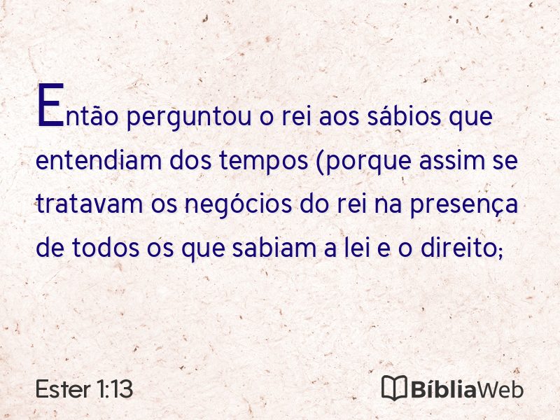 Ester 1:13 em imagem para compartilhar