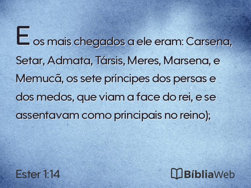 Ester 1:14 em imagem para compartilhar