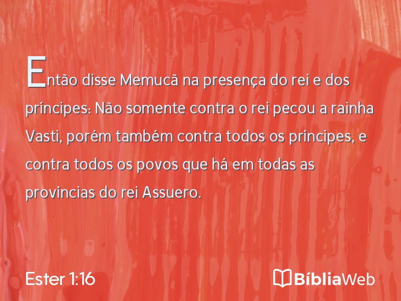 Ester 1:16 em imagem para compartilhar