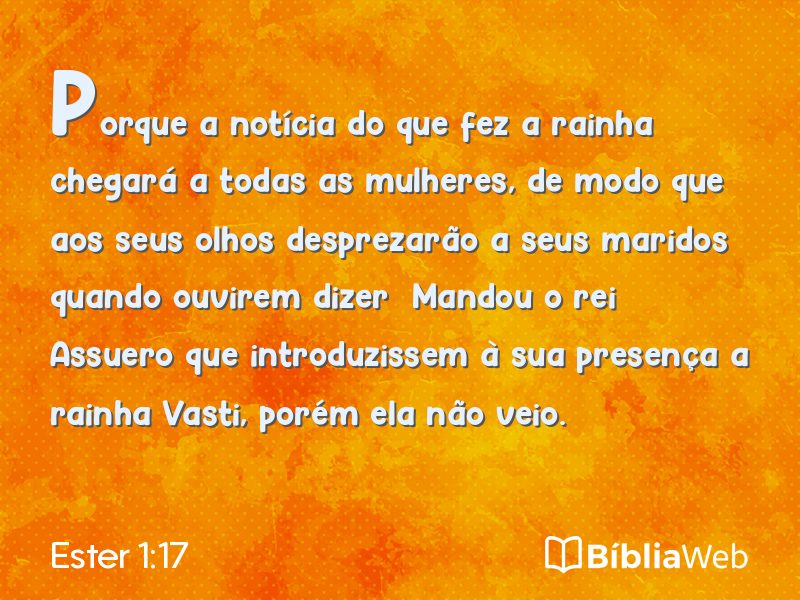 Ester 1:17 em imagem para compartilhar