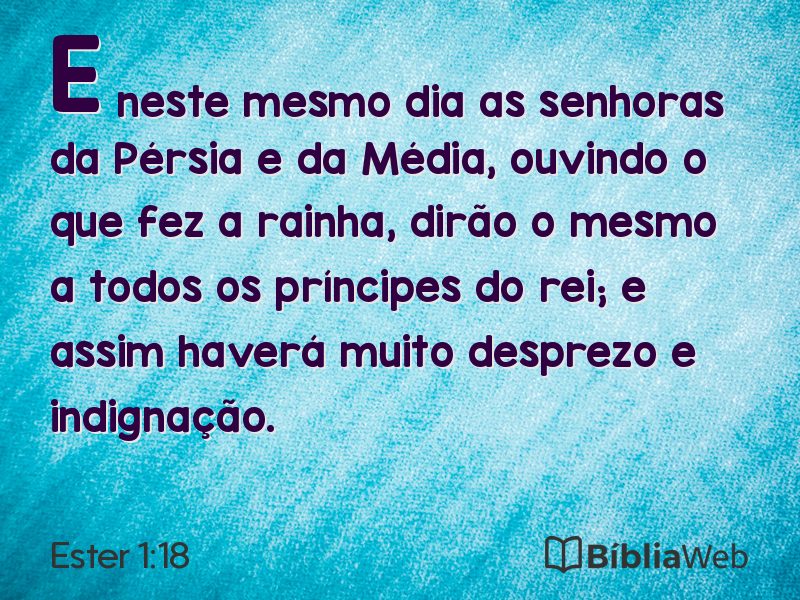 Ester 1:18 em imagem para compartilhar