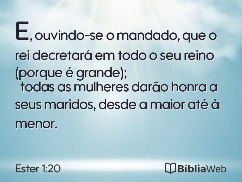 Ester 1:20 em imagem para compartilhar