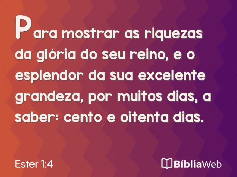 Ester 1:4 em imagem para compartilhar
