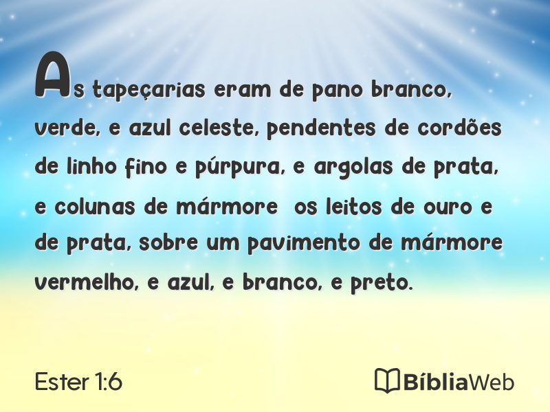 Ester 1:6 em imagem para compartilhar