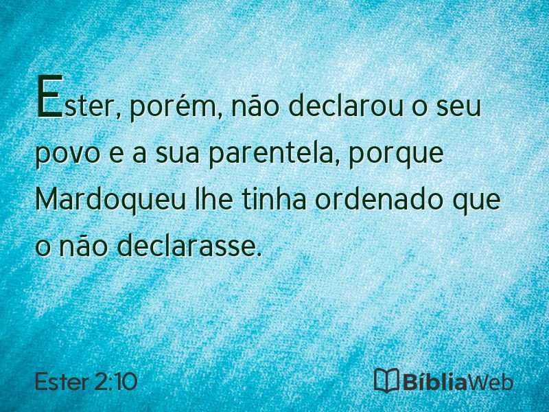 Ester 2:10 em imagem para compartilhar