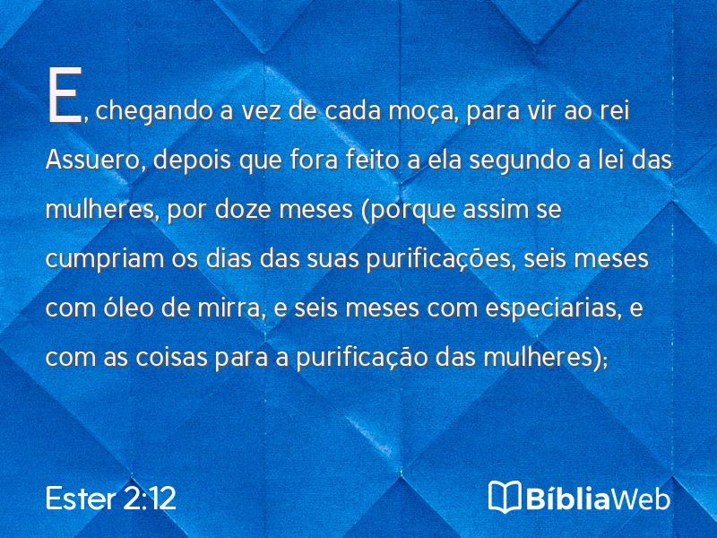 Ester 2:12 em imagem para compartilhar