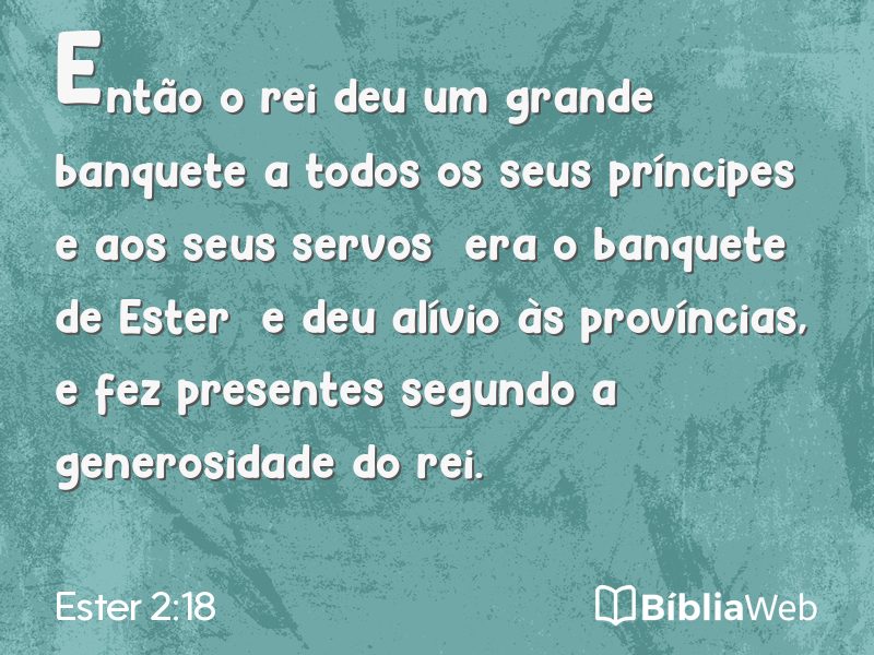 Ester 2:18 em imagem para compartilhar