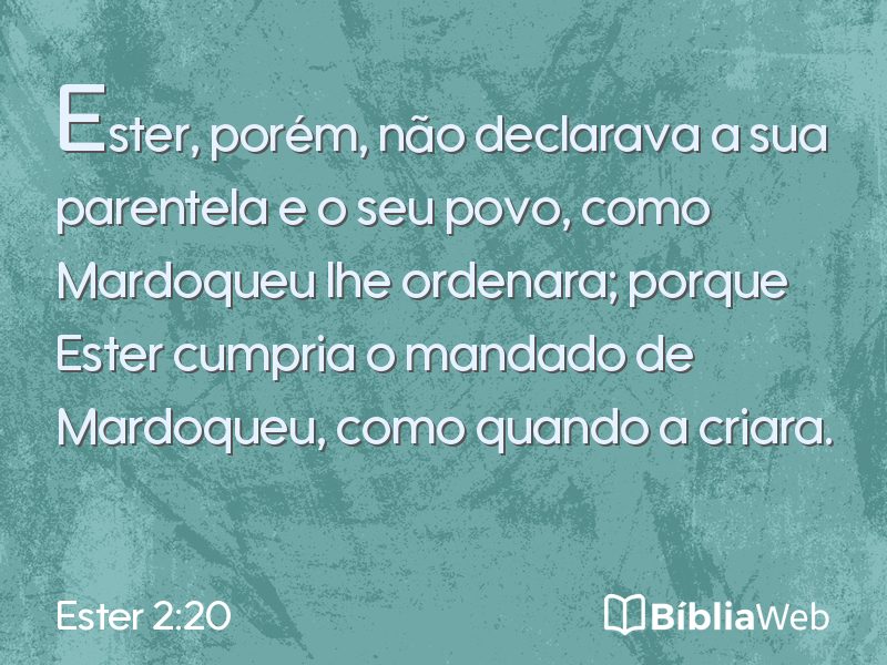 Ester 2:20 em imagem para compartilhar