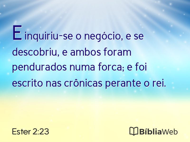 Ester 2:23 em imagem para compartilhar